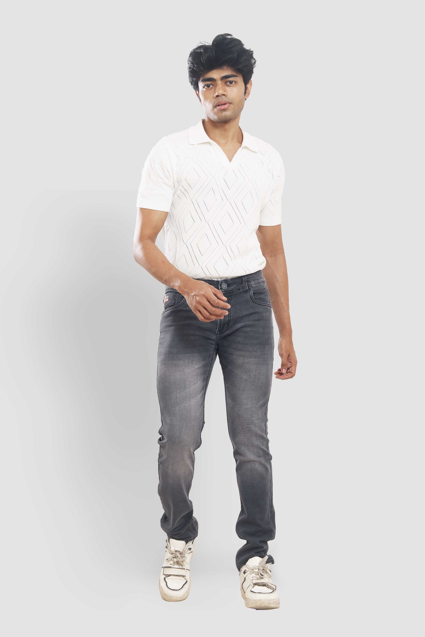 Men’s Charcoal Grey Washed Slim Fit Jeans 0132D201 PJD-201 5517