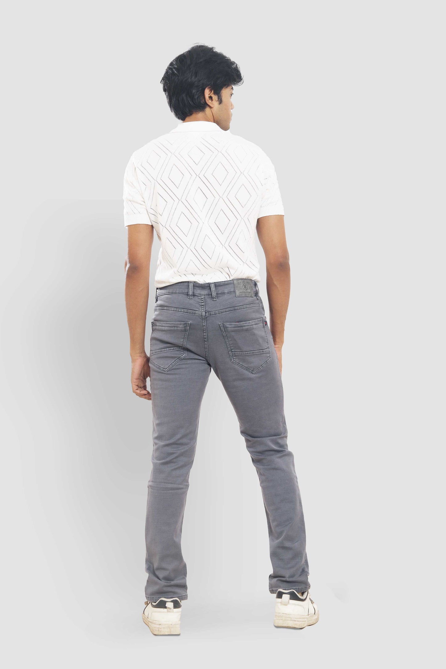 Grey Slim Fit Stretchable Jeans 1834D189 PJD-189 5528