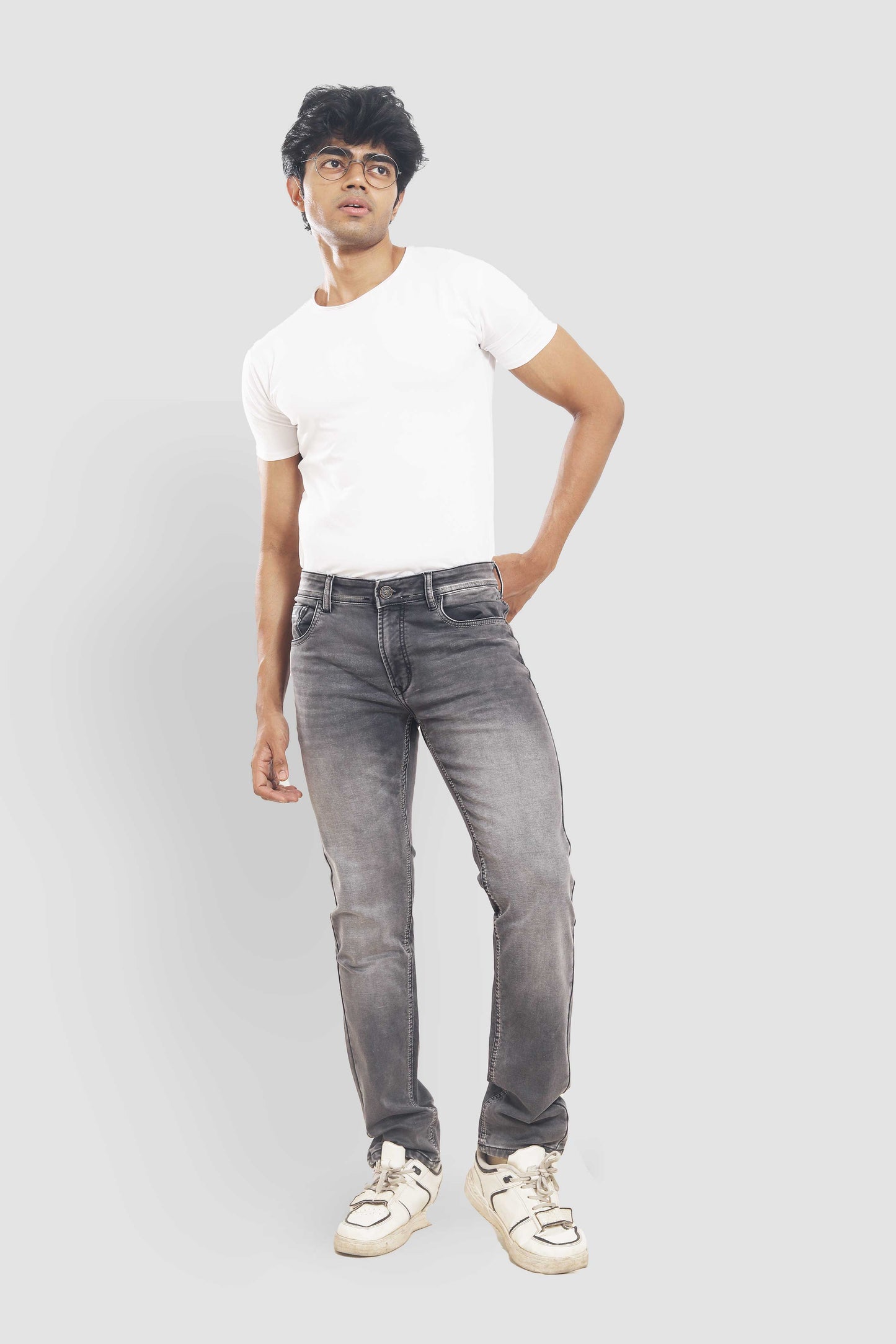 Grey Washed Slim Fit Jeans DX32D193 PJD-193 5681