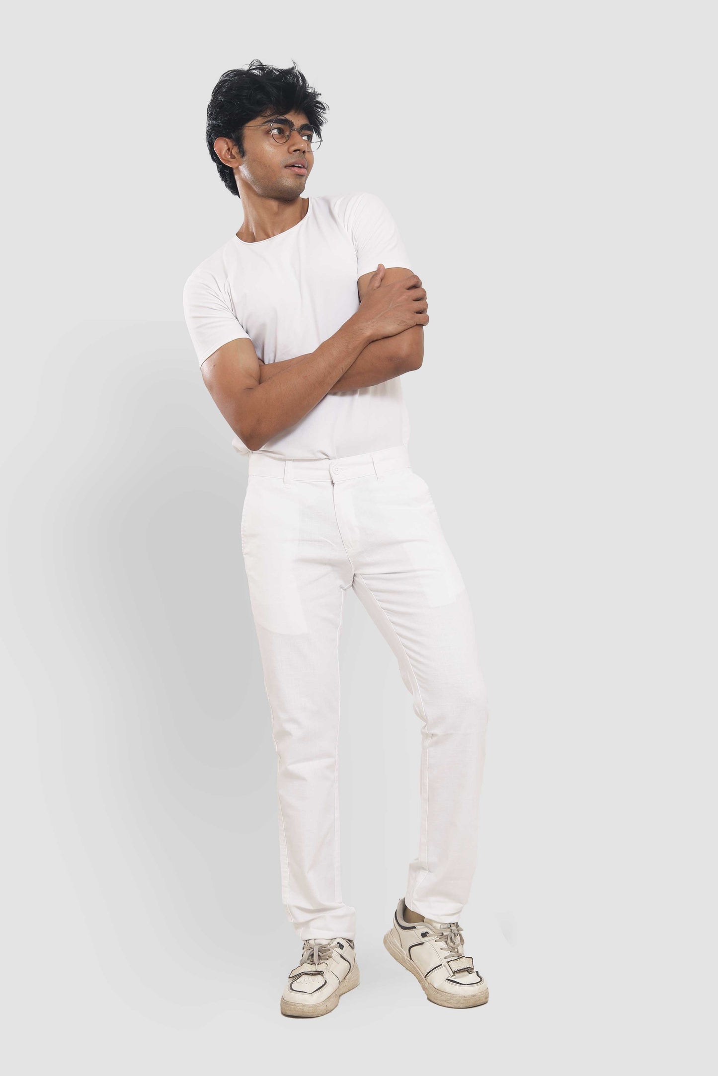 White Slim Fit Trousers 2432B458 PB-458 5726