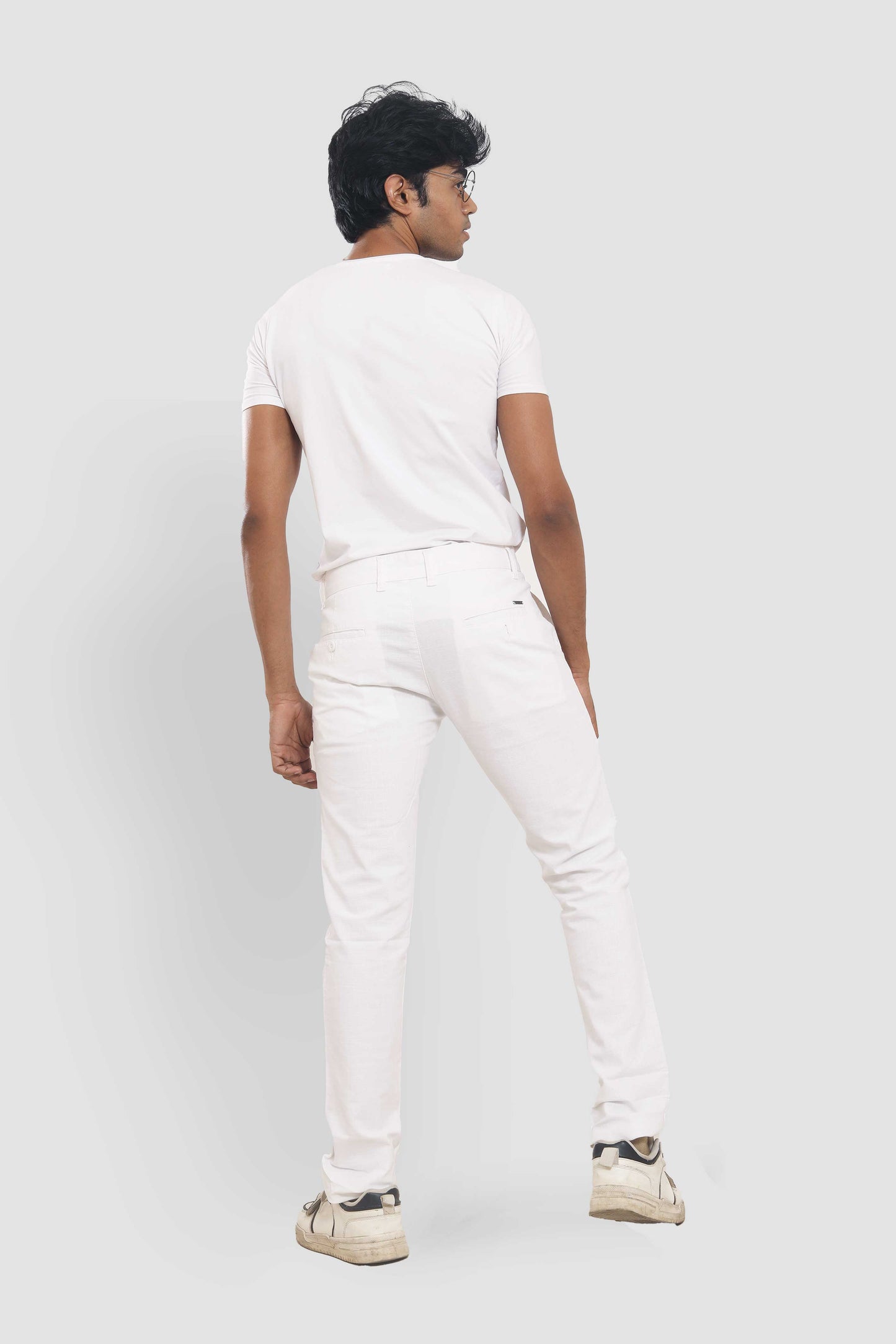 White Slim Fit Trousers 2432B458 PB-458 5726