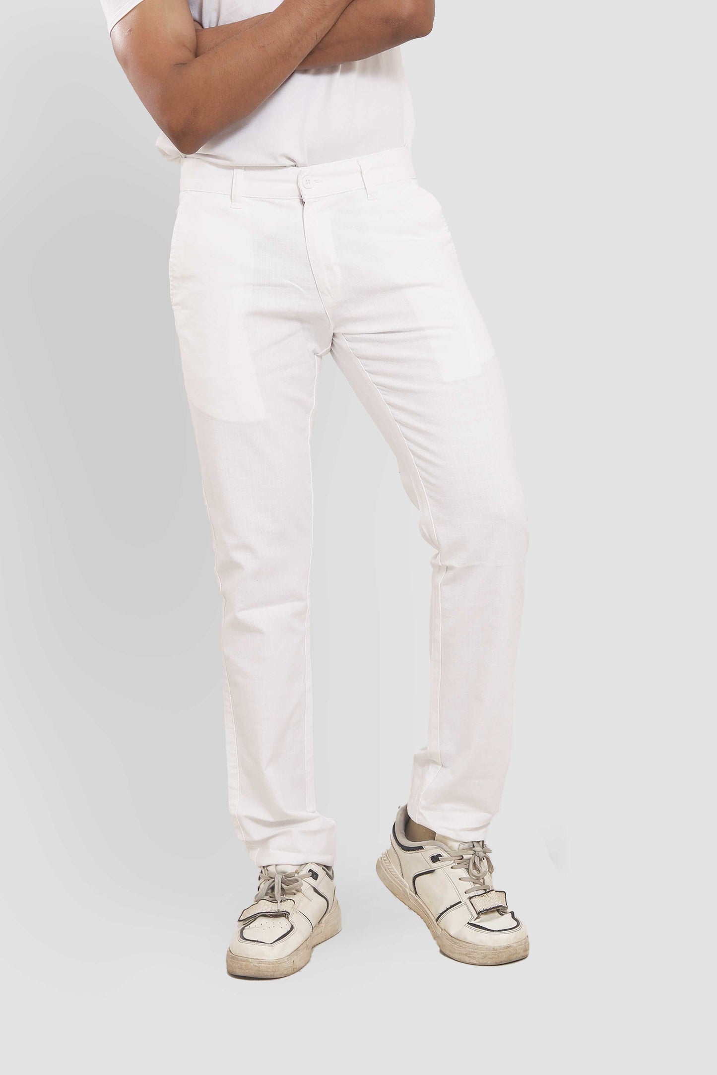 White Slim Fit Trousers 2432B458 PB-458 5726