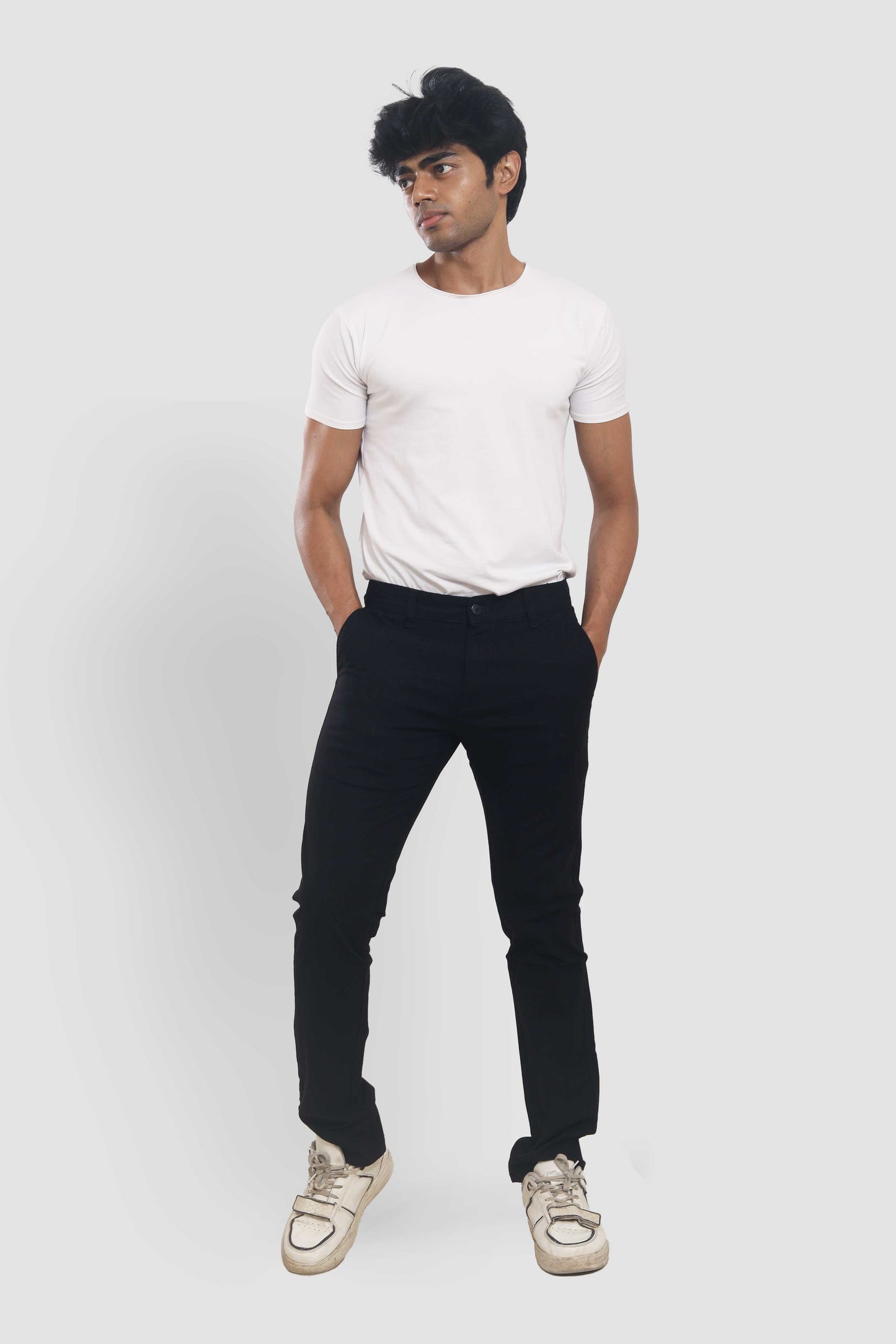 Men's Classic Black Slim Fit Trousers 0132B458 PB-458 5942