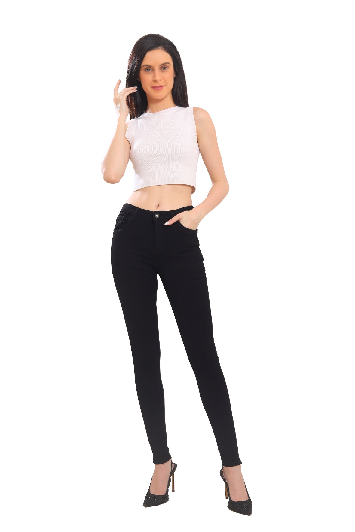 Women’s Black High-Rise Skinny Jeans