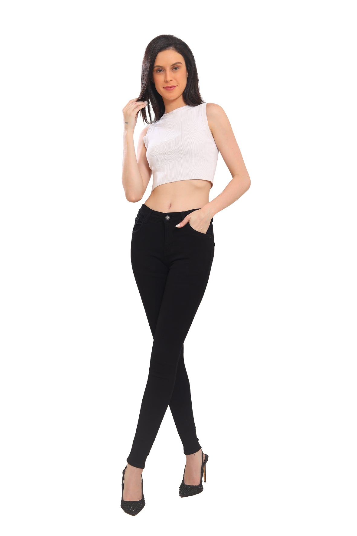Women’s Black High-Rise Skinny Jeans