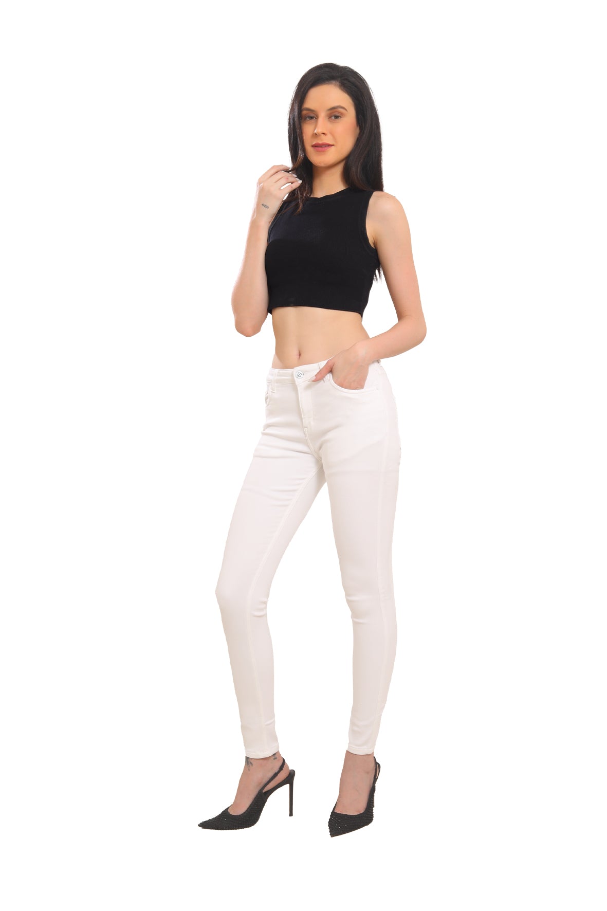 Women’s White High-Rise Skinny Jeans