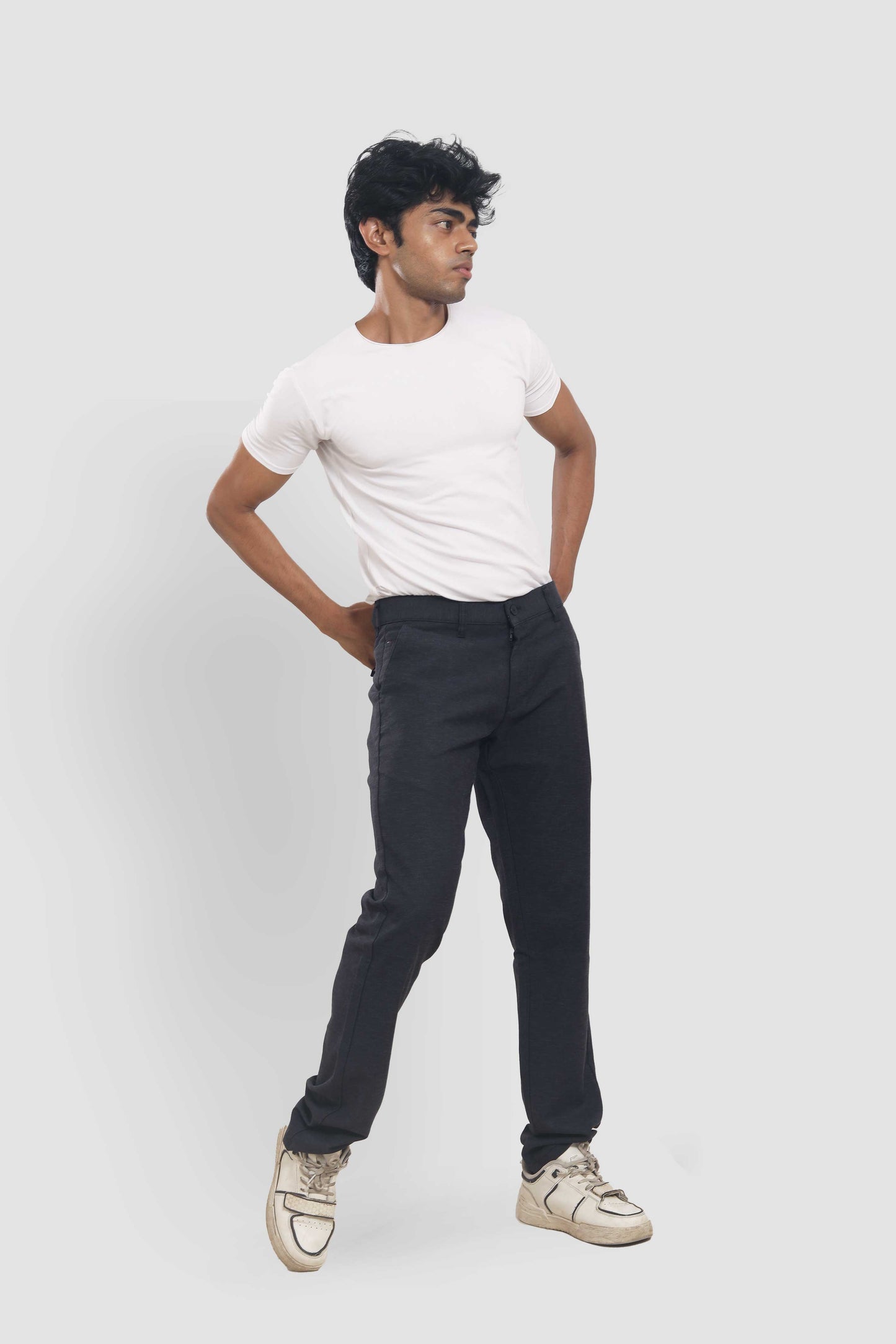 Men's Charcoal Black Fit Trousers 50832001 PB-508 5987